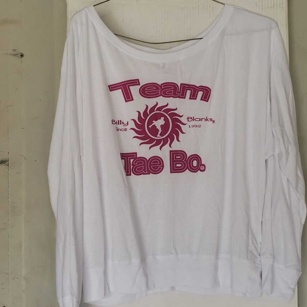 White 1992 Team Tae Bo Long Sleeve Fitness Tee
